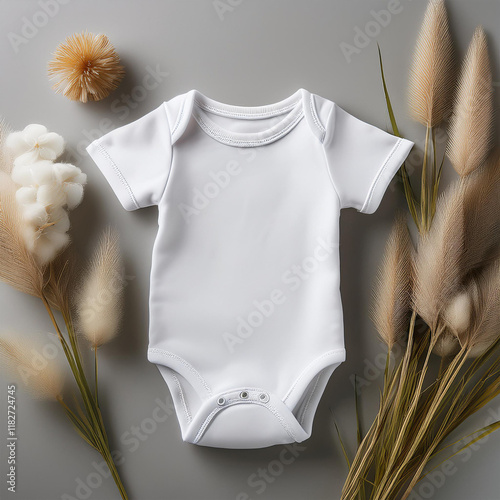 Blank White Baby Vest Mockup - Perfect for Custom Designs, Baby Apparel Branding, and Gifts