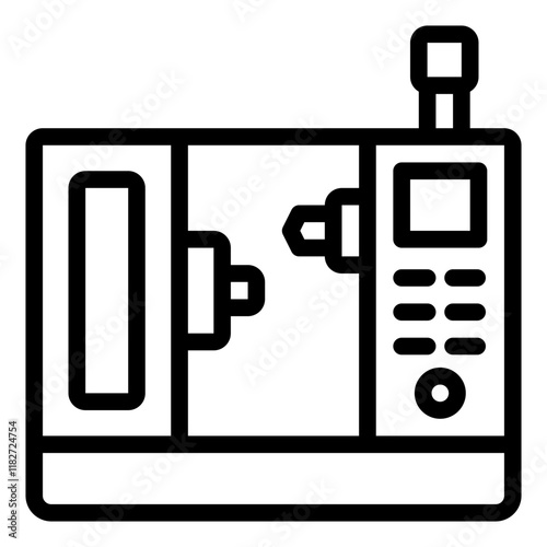 Turning machine outline icon for precision metal shaping Industry