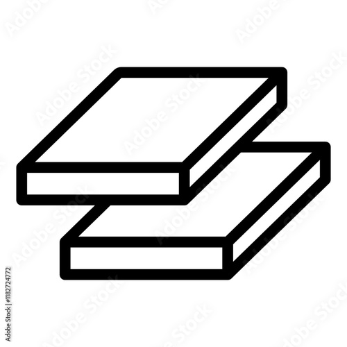 Metal steel plate sheet outline icon for construction and industry