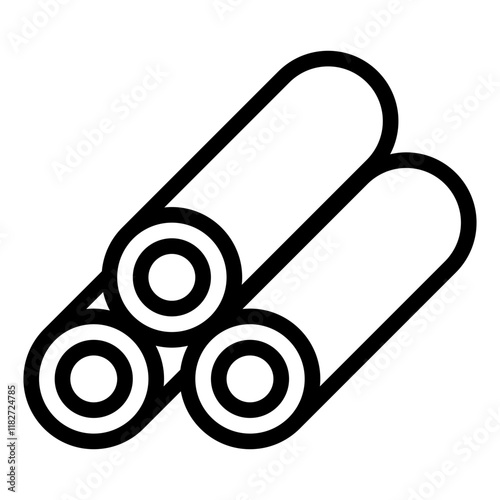 Rolled metal sheet outline icon for alloy production