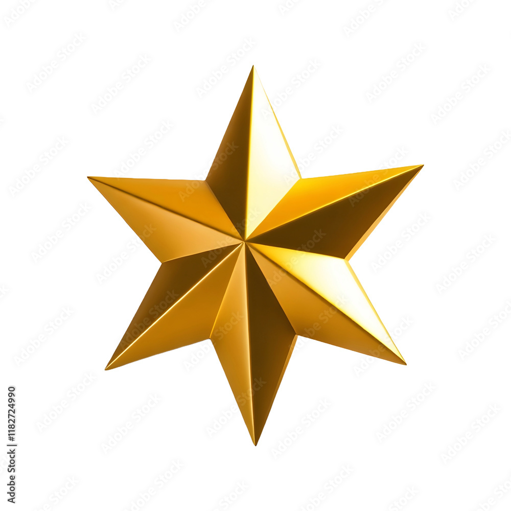 Fototapeta premium Glowing Golden Star on Transparent Background. High-Contrast Photography for Elegant