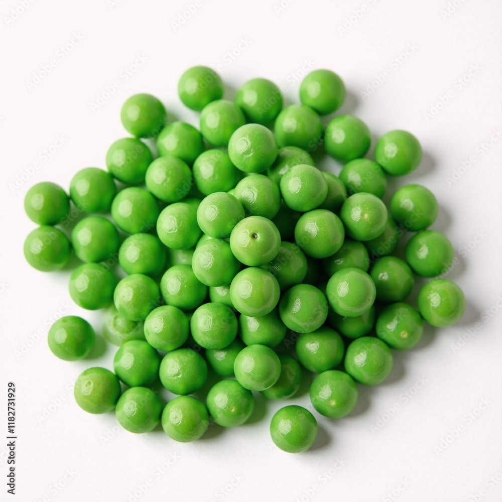 Isolated green biodegradable plastic granules against a clean white background eco-friendly sustainable packaging concept Isolated green biodegradable plastic granules against a clean white background eco-friendly sustainable packaging concept