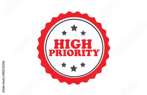 High priority stamp. Logo design.