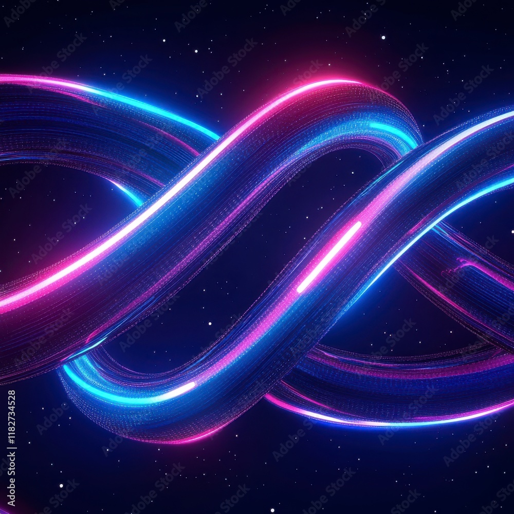 Obraz premium Abstract Glowing Lines Digital Art Design