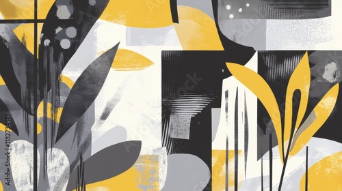 Abstract Geometric Art with Bold Colors and Intriguing Shapes