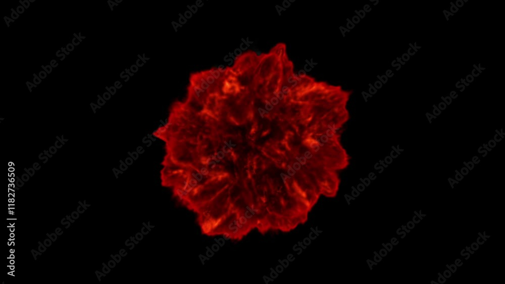 Fiery Orb with Swirling Flames in a Seamless Loop Fiery Orb with Swirling Flames in a Seamless Loop