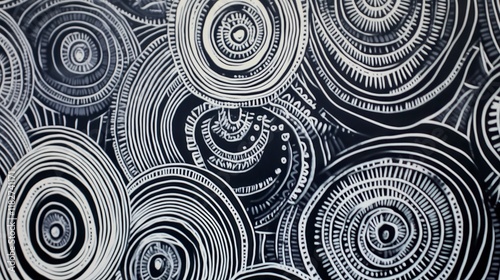 Intricate Black and White Circular Design: A Stunning Abstract Graphic Art