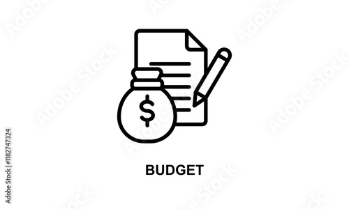 Budget Isolated Vector, Icon Or Logo Sign Symbol Illustration