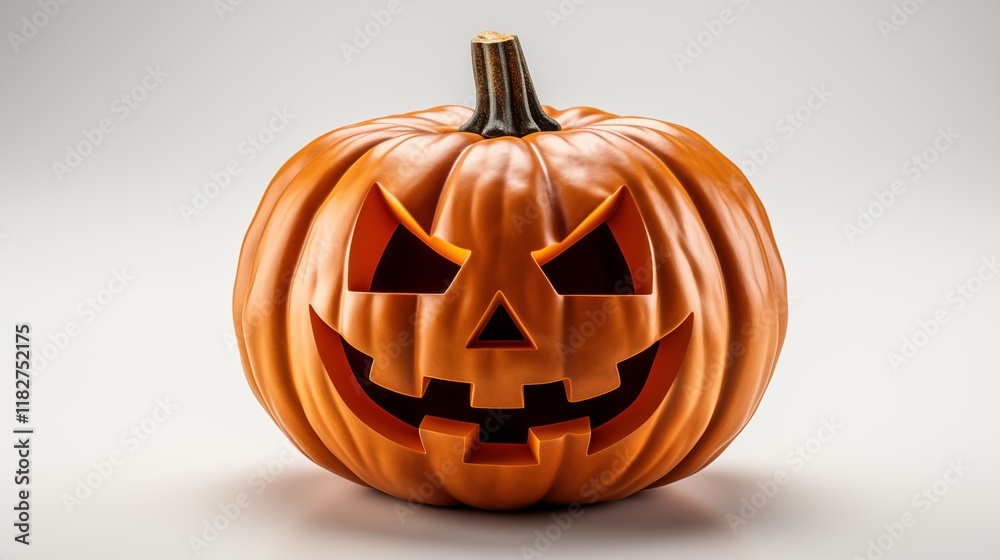 A glowing jack-o'-lantern pumpkin with a spooky face, perfect for Halloween decorations, studio view. A glowing jack-o'-lantern pumpkin with a spooky face, perfect for Halloween decorations, studio view.