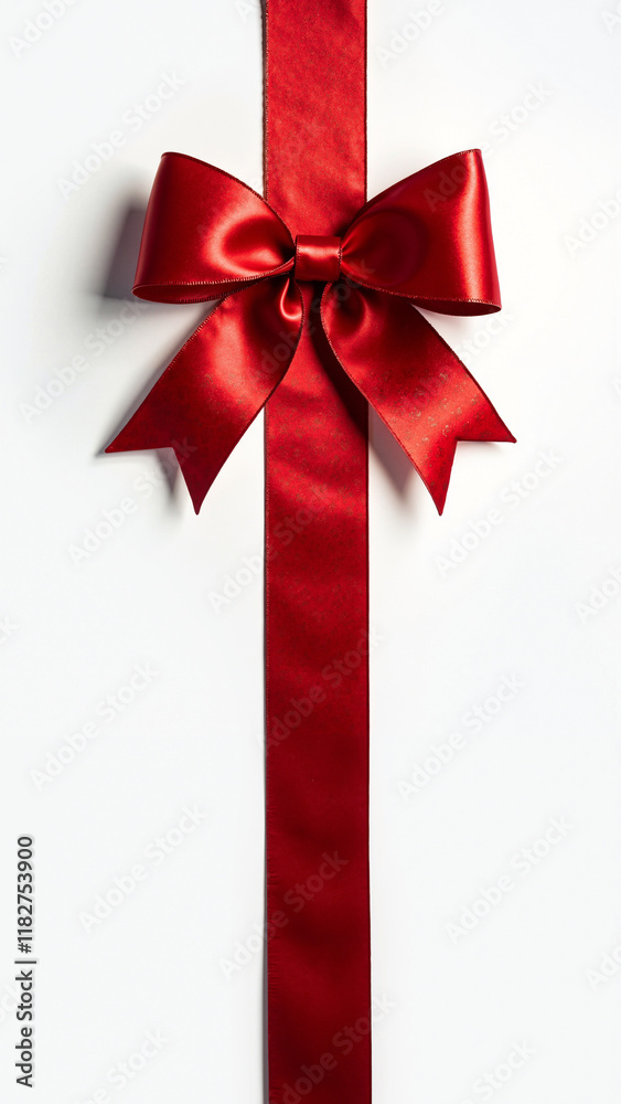 Elegant Red Ribbon Bow on white Background: Perfect for Festive Designs, Gift Wrapping, and Holiday Promotions Elegant Red Ribbon Bow on white Background: Perfect for Festive Designs, Gift Wrapping, and Holiday Promotions