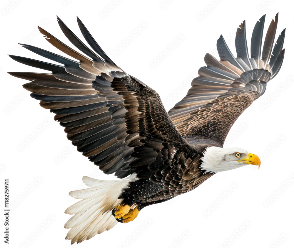 Fototapeta premium PNG Bald eagle flying bird bald photography.