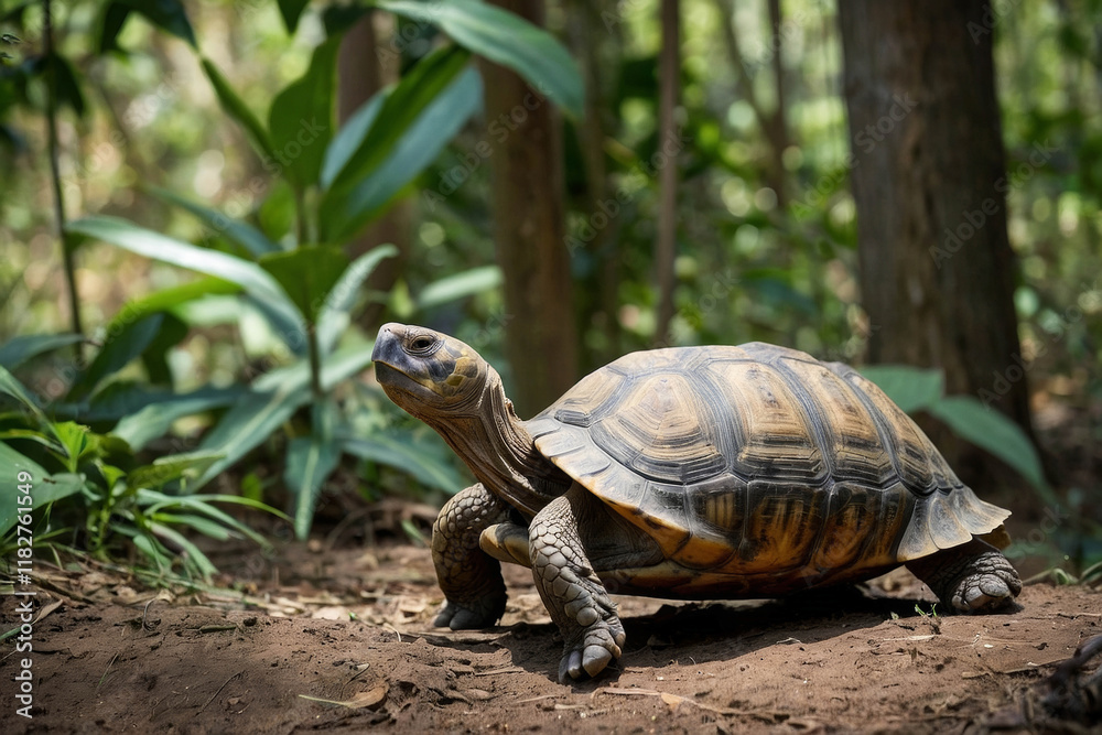 a tortoise in its natural environment a tortoise in its natural environment