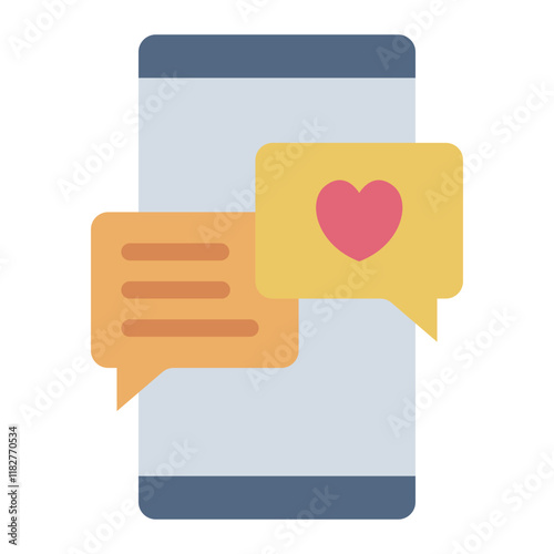 Chatting flat icon for online messages and dating communication