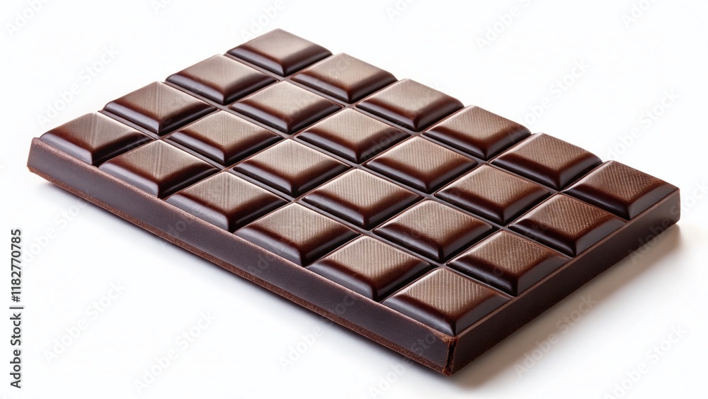 Delicious Chocolate Bar Isolated on White Background - Perfect for Dessert Packaging Delicious Chocolate Bar Isolated on White Background - Perfect for Dessert Packaging