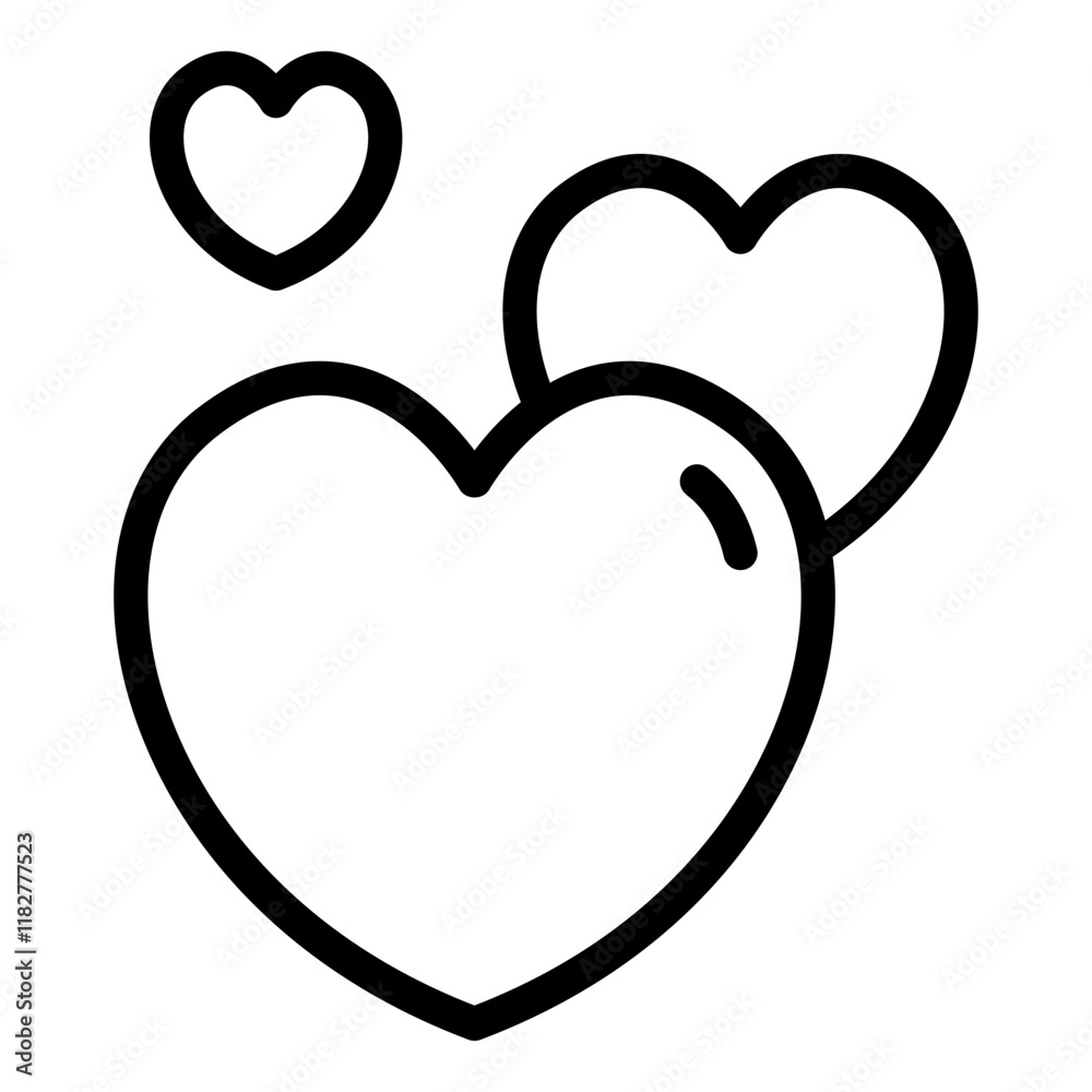 Heart outline icon showing love and romance in relationships Heart outline icon showing love and romance in relationships