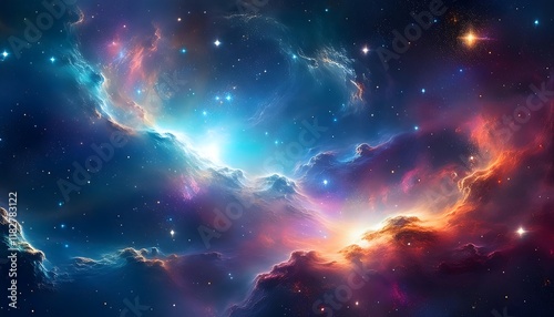 Abstract colorful space galaxy cosmos. Supernova cloud nebula background wallpaper