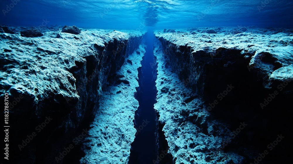 Tectonic plate boundary, underwater rift zone, magma rising Tectonic plate boundary, underwater rift zone, magma rising