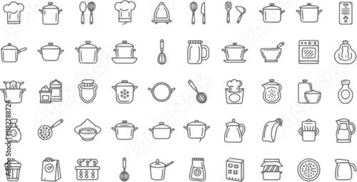 Kitchen icon vector set. cooking illustration sign collection. Cook symbol or logo. vector set