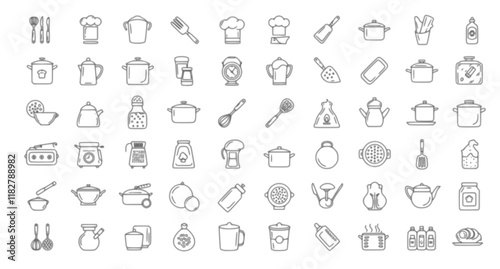 Kitchen icon vector set. cooking illustration sign collection. Cook symbol or logo. vector set