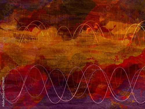 Golden Brown Fading Sound Waves Oscillating Illustration