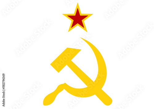 Five pointed star, hammer and sickle
