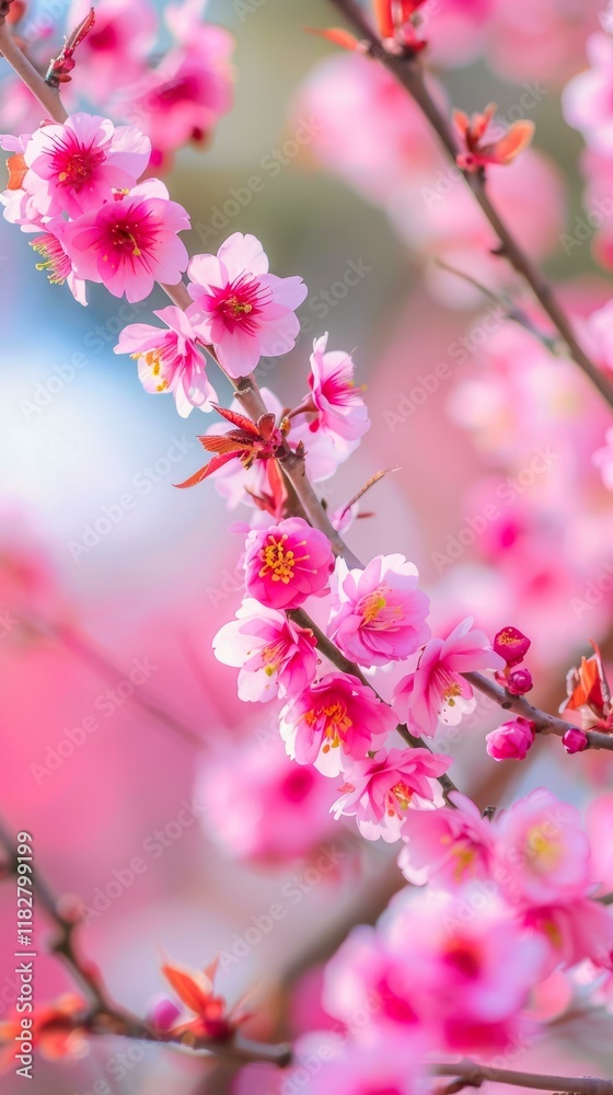 Delicate cherry blossoms in vibrant pink hues with soft-focus background, perfect for spring themes and nature lovers. Delicate cherry blossoms in vibrant pink hues with soft-focus background, perfect for spring themes and nature lovers.