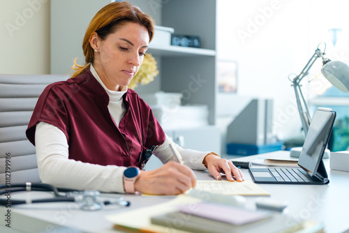 Portrait of the doctor in the clinic photo