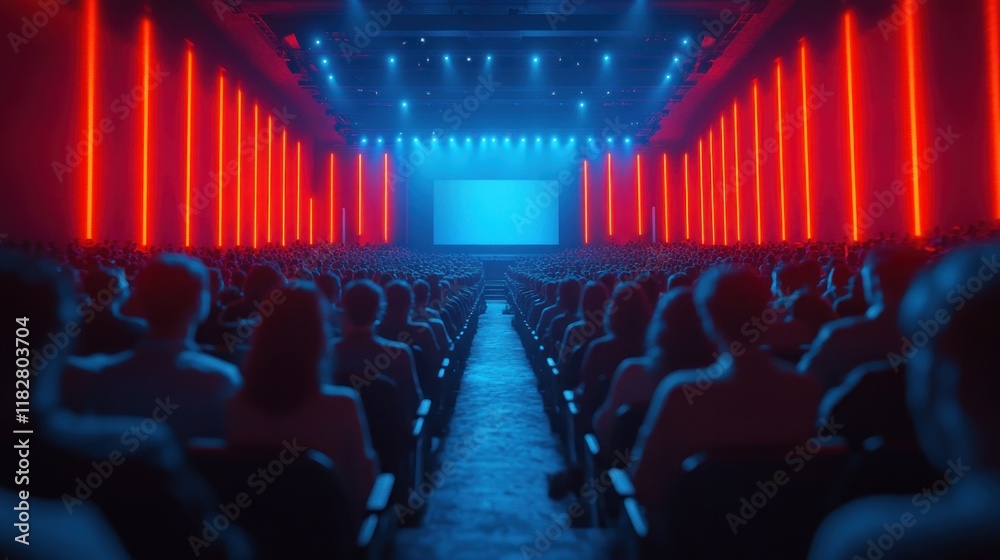 Audience at Conference Hall Seminar Large Display Video Presentation Business Education Corporate Training Audience at Conference Hall Seminar Large Display Video Presentation Business Education Corporate Training