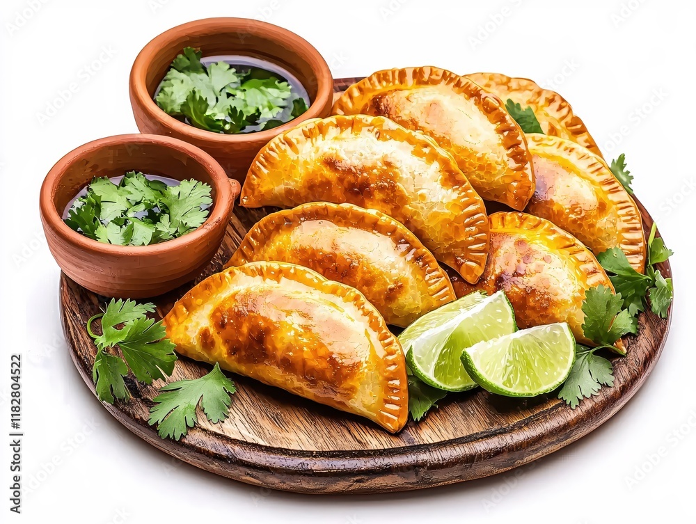 Delicious Golden Brown Empanadas with Cilantro and Lime Delicious Golden Brown Empanadas with Cilantro and Lime