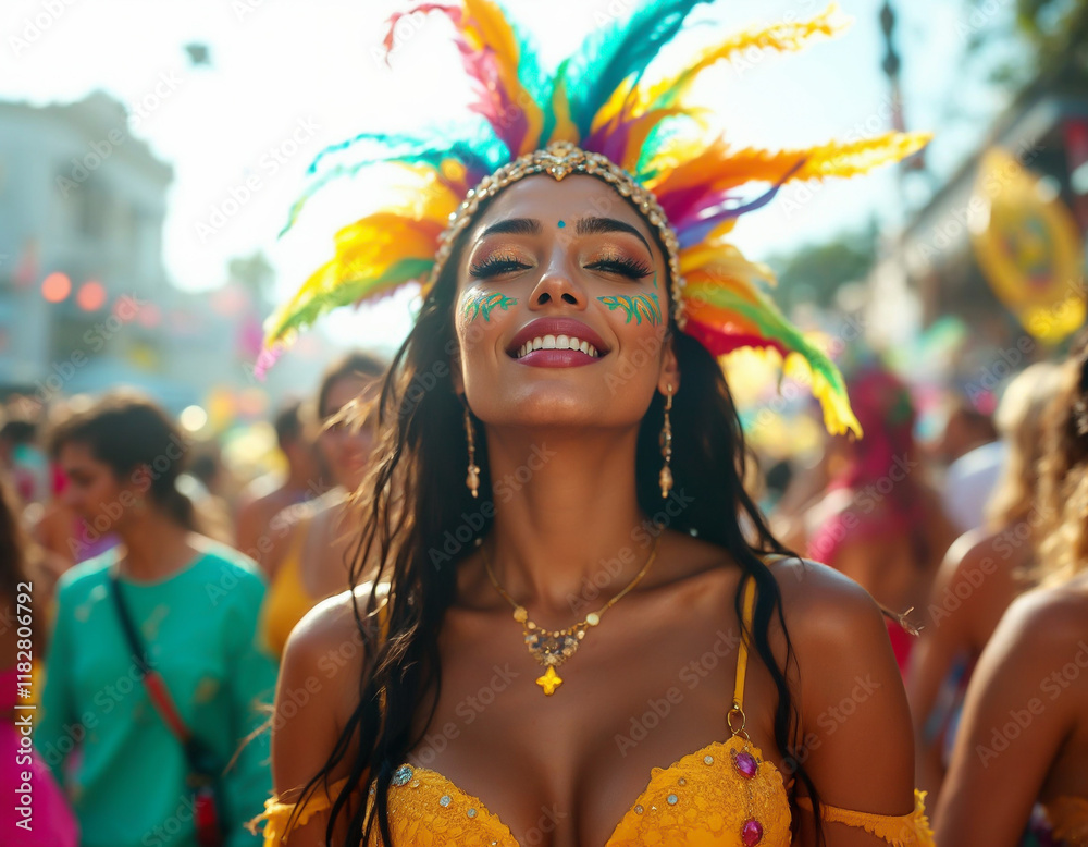 A beautiful woman wearing a carnival fancy A beautiful woman wearing a carnival fancy