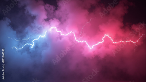 Abstract orange and blue neon background. Generative ai.