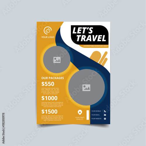 Sleek travel agency flyer design