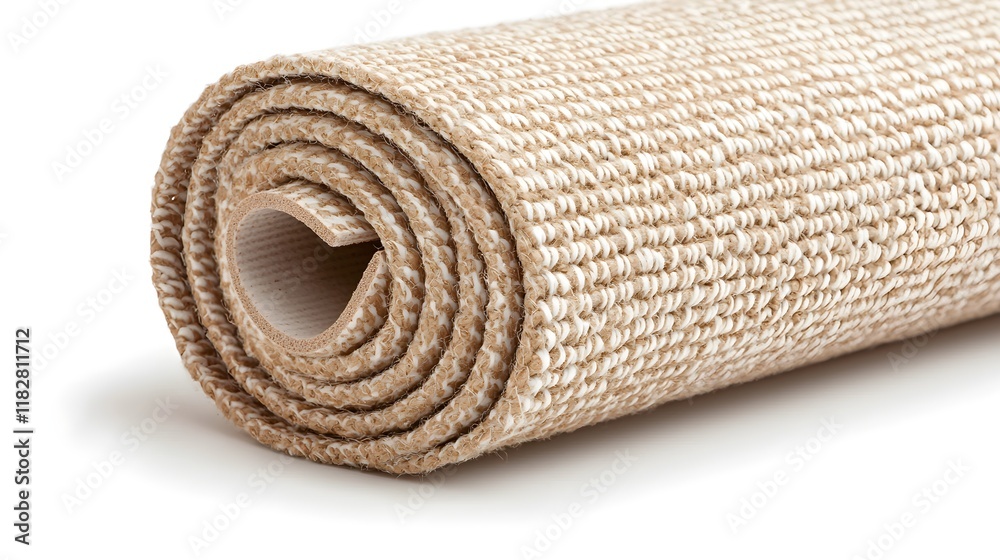 Eco-friendly yoga mat with natural textures, wellness product ad Eco-friendly yoga mat with natural textures, wellness product ad