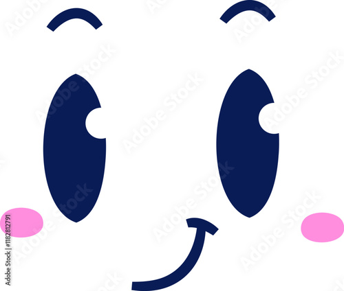 Childish Abstract Character Face Details