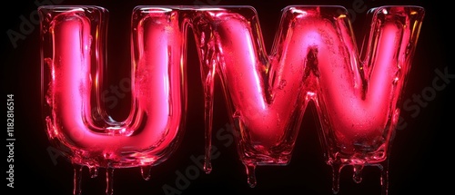 Dripping Red Blood Font UVW for Halloween Horror Design photo