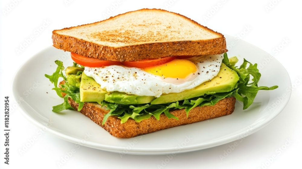 Delicious Avocado Toast with Fried Egg and Tomato Delicious Avocado Toast with Fried Egg and Tomato