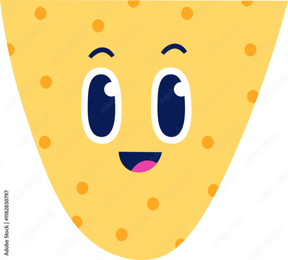 Fototapeta premium Childish Face Drawing with Dotted Pattern