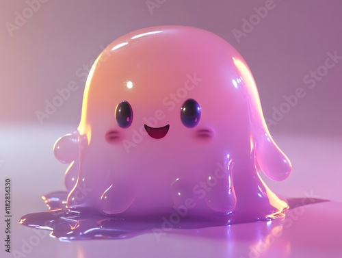 Happy Pink Blob: A Delightful 3D Render in Soft Lighting