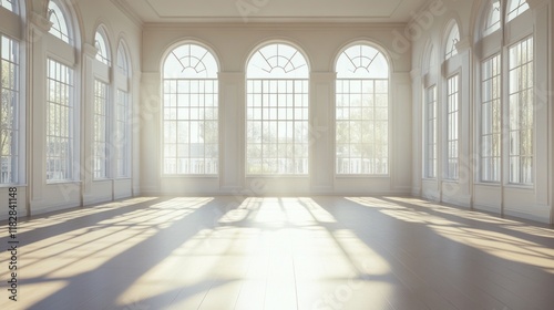 Sunlit Elegance  A Spacious Room Bathed in Golden Light