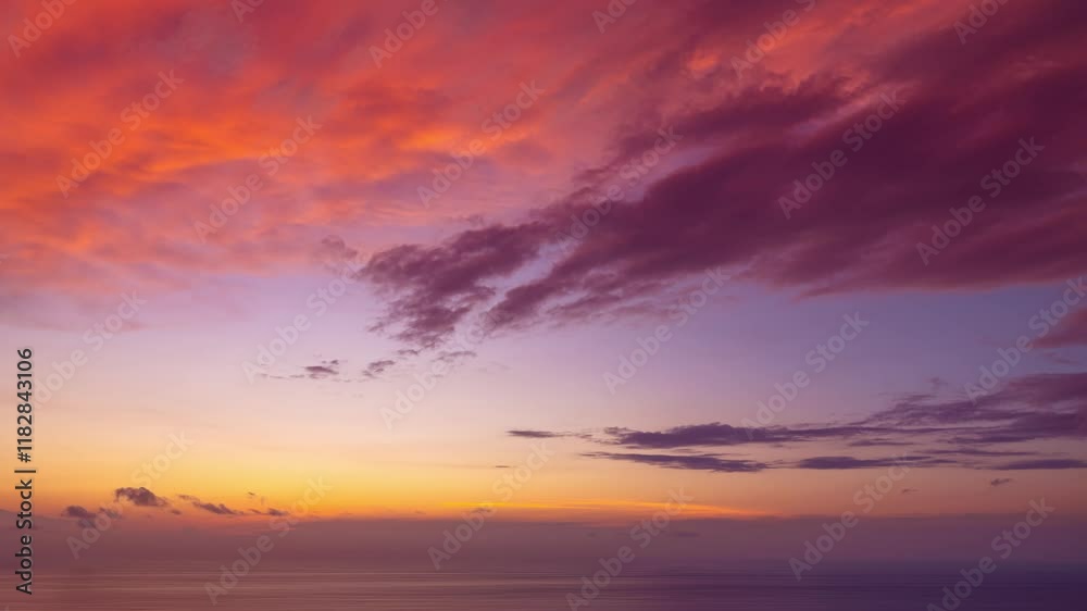 High quality 4K Time lapse of Majestic sunset or sunrise landscape Amazing light of nature cloudscape sky and Clouds moving away rolling 4k colorful sunset light dramatic clouds,Footage sky timelapse