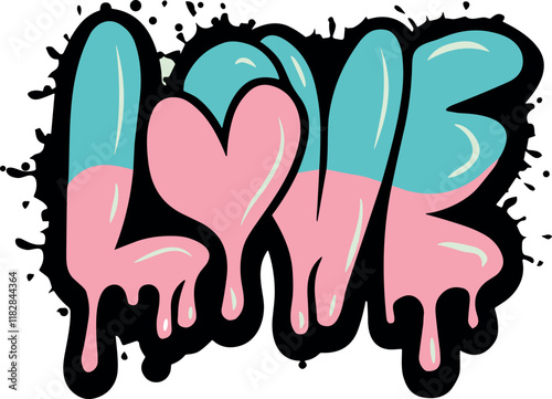 Design writing love in graffiti