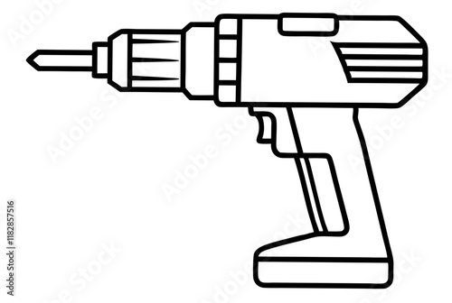 electric drill machine line art silhouette vector