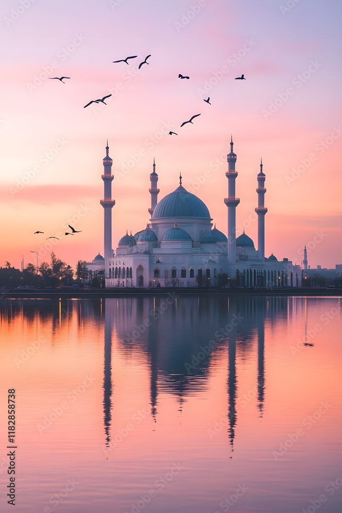 Fototapeta premium mosque at sunset