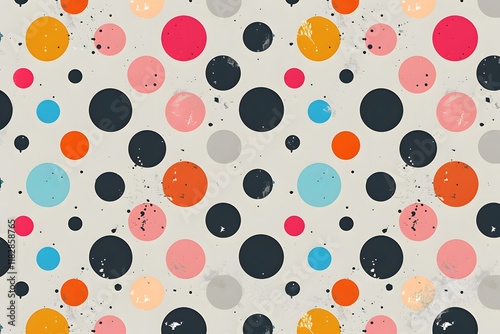 Multicolored Circle Pattern on Off-White Background