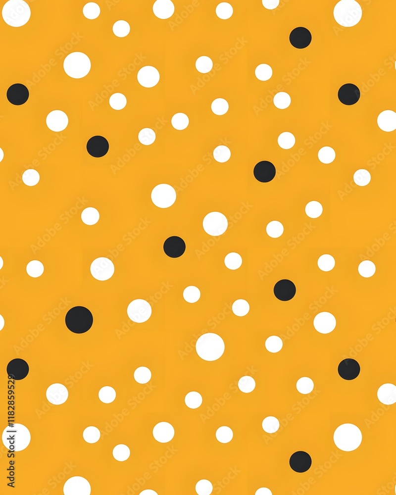 Mustard Yellow Background with White and Black Circles Mustard Yellow Background with White and Black Circles