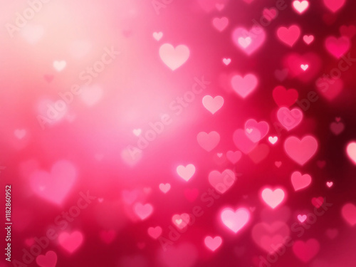 Wallpaper Mural Hearts bokeh on pink background. Torontodigital.ca