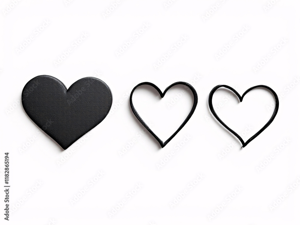 Hand-drawn hearts in black and white, minimalist pencil sketch, vector icons, love symbols. Hand-drawn hearts in black and white, minimalist pencil sketch, vector icons, love symbols.