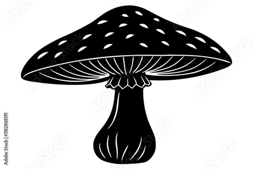 mushroom silhouette vector illustration white background