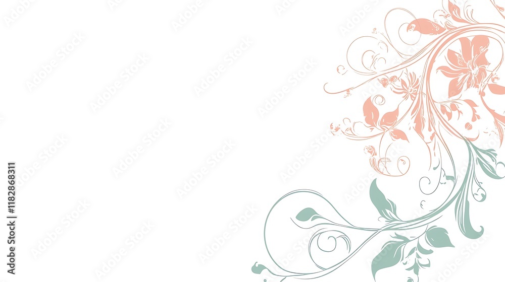Delicate Floral Design Pastel Swirls and Blooms Delicate Floral Design Pastel Swirls and Blooms