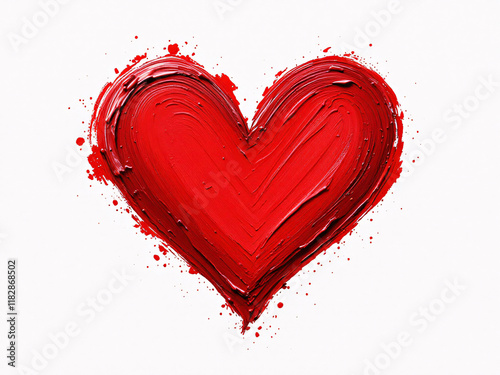 Heart, Red, Love, Paint, Brush, Stroke, Valentine, Passion, Romance, Affection, Warmth, Vibrant, Bold, Symbol, Emotion, Artistic, Hand-drawn, Texture, Glossy, Smooth, Shape, Cardiovascular, Blood, Lif photo